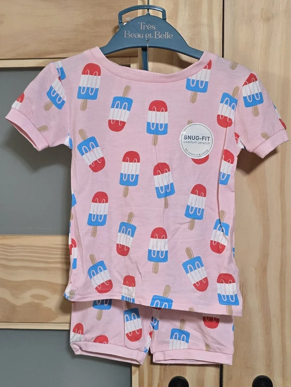 Très Beau et Belle Pink Popsicle Bamboo Kids Pajama Set
